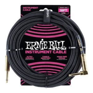 Ernie Ball 5.49m Black Braided Instrument Cable