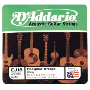 D’Addario EJ18 Phosphor Bronze Acoustic Steel Guitar Strings 14-59